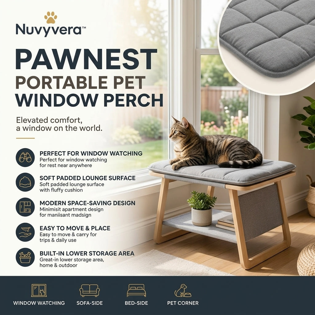 Nuvyvera™ PawNest Portable Pet Window Perch