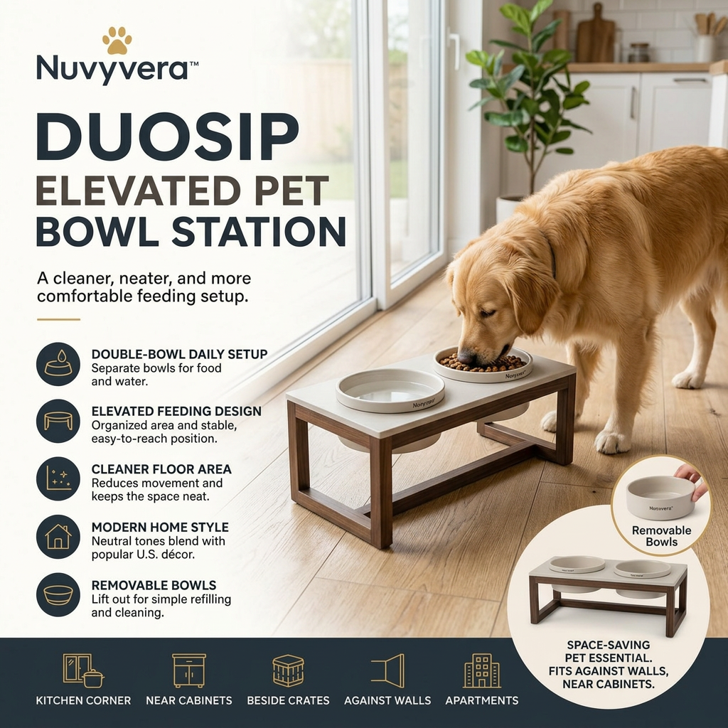 Nuvyvera™ DuoSip Elevated Pet Bowl Station