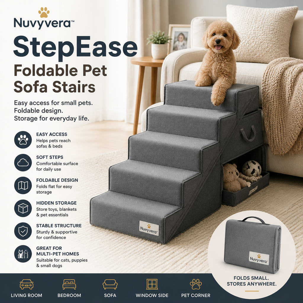 Nuvyvera™ StepEase Foldable Pet Sofa Stairsv